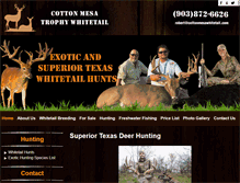 Tablet Screenshot of cottonmesawhitetail.com
